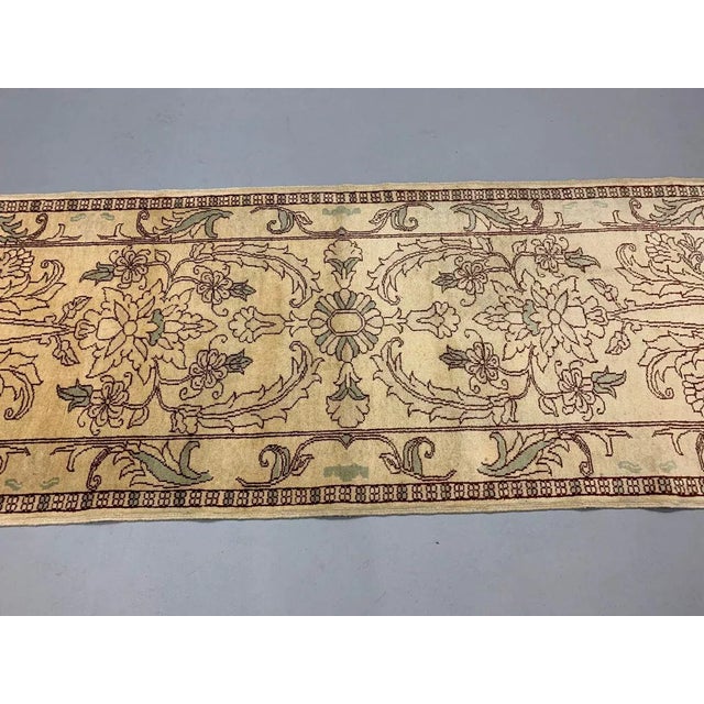 Long Ziegler Afghan Chobi Runner Rug in Red, Green & Beige, 1950s For Sale - Image 3 of 11