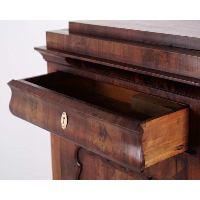 Brown Antique Hand-Polished Mahogany Silverware Cabinet with Lion Feet, 1860s For Sale - Image 8 of 13