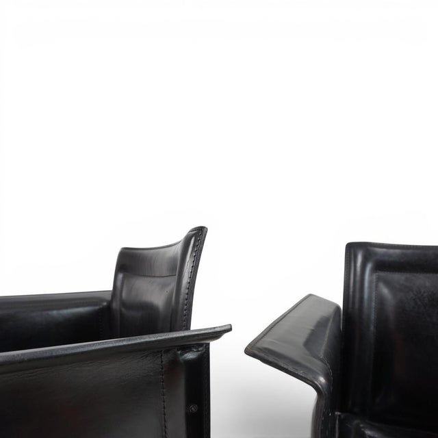 Animal Skin Solaria Chairs in Black Leather by Tito Agnoli for Arrben, 1970s, Set of 2 For Sale - Image 7 of 18