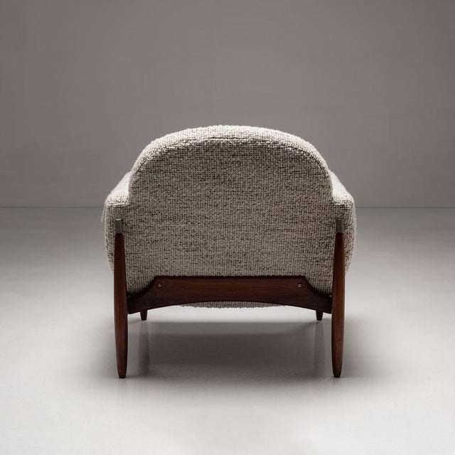 Beige Scandinavian Teak Armchair, 1960s For Sale - Image 8 of 11