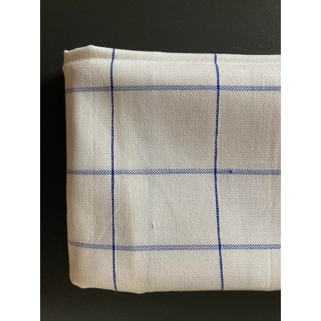 Mid 20th Century Blue and White Folk Hand-Woven Linen Picnic Napkin, Circa Mid 20th Century For Sale - Image 5 of 12