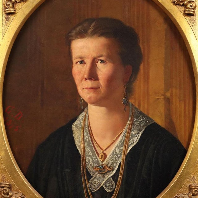 Female Portrait, 19th Century, Oil Painting on Canvas, Framed For Sale - Image 3 of 13