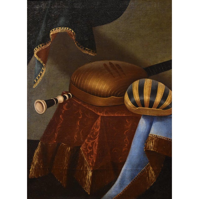 Early 18th Century Bonaventura Bettera, Still Life with Musical Instruments, 1600s-1700s, Oil on Canvas For Sale - Image 5 of 11