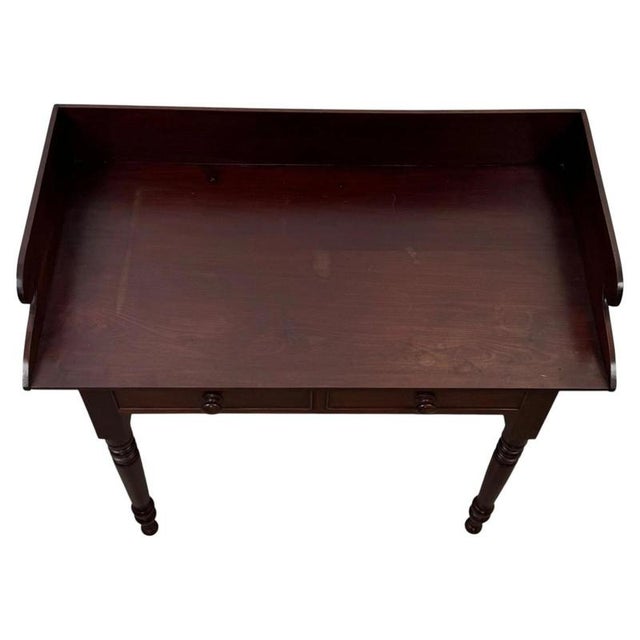 19th Century Antique Victorian Mahogany Writing Table For Sale - Image 4 of 12