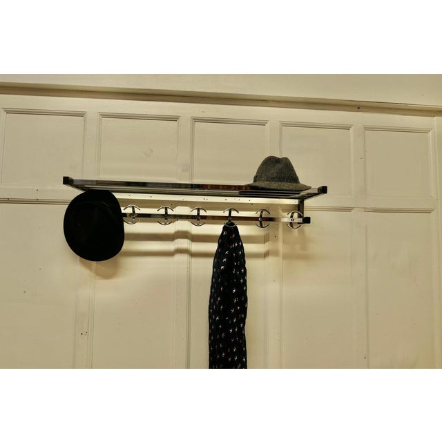Silver Long French Chrome Hat and Coat Rack, 1960 For Sale - Image 8 of 9
