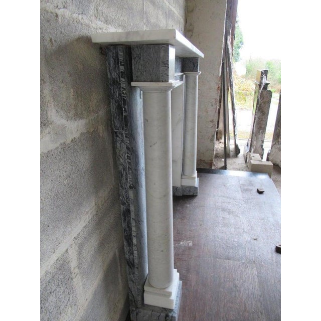 19th Century White Bardiglio Marble Column Fireplace For Sale - Image 6 of 7