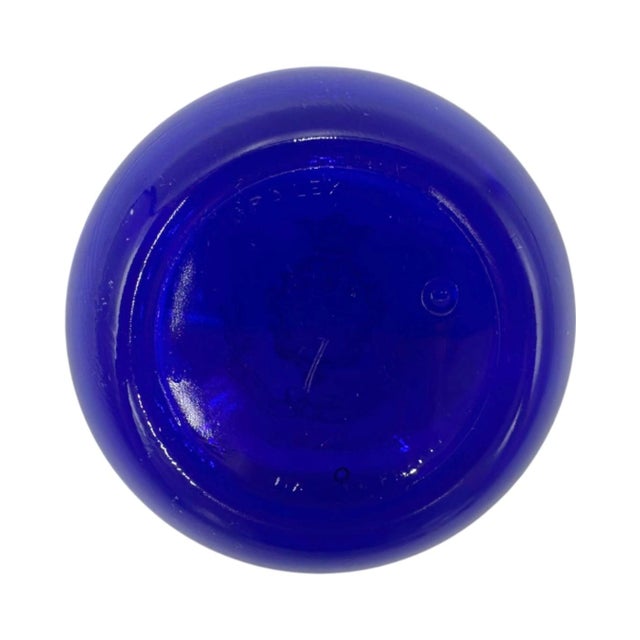 Vintage Ritz Paris Hotel Cobalt Blue Glass Dish Silver Stand Ashtray France For Sale - Image 12 of 13