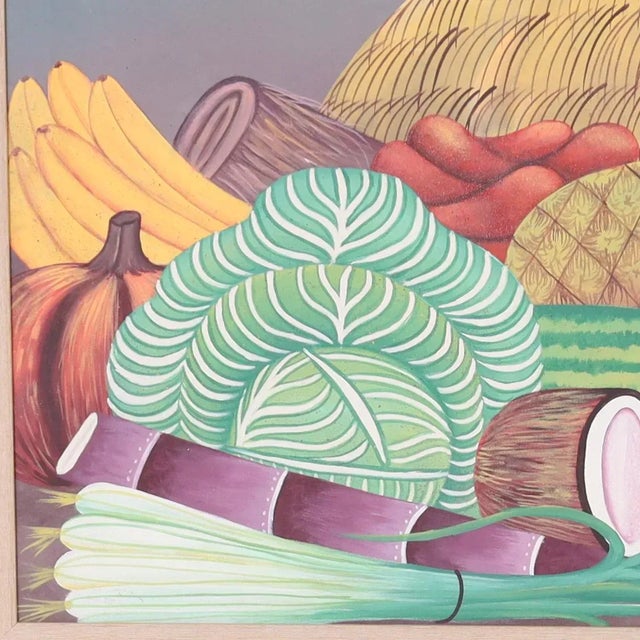 Haitian Painting of Fruit and Vegetables For Sale - Image 4 of 8