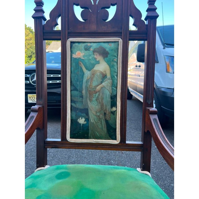 2020s Gothic Revival High-Back Armchair For Sale - Image 5 of 8