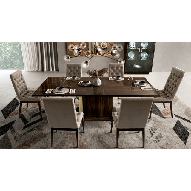 Italian Montevino 7-Piece Extendable Dining Set With 6 Upholstered Chairs For Sale - Image 4 of 4