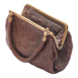 Mid 20th Century Trompe-l'oeil Cast & Painted Purse Sculpture For Sale