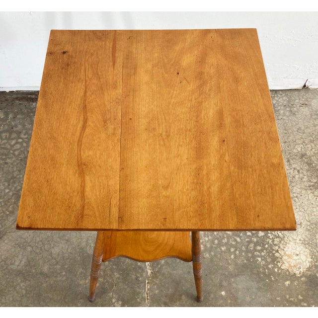Brown Antique Turned Wood Two Tier Table or Plant Stand For Sale - Image 8 of 9