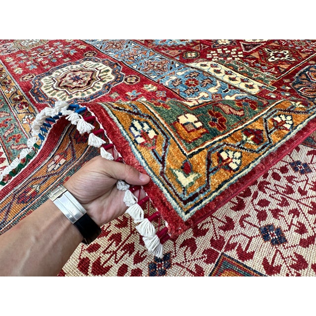 Hand-Knotted Afghan Meshhed Style Wool Area Rug - 9'0" X 12'2" For Sale - Image 12 of 14