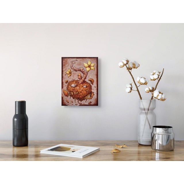 Surrealism Version XIV by 3rd Version (Ben Patterson) | Oil on cradled wood panel Abstract depiction of textured organic forms. For Sale - Image 3 of 5