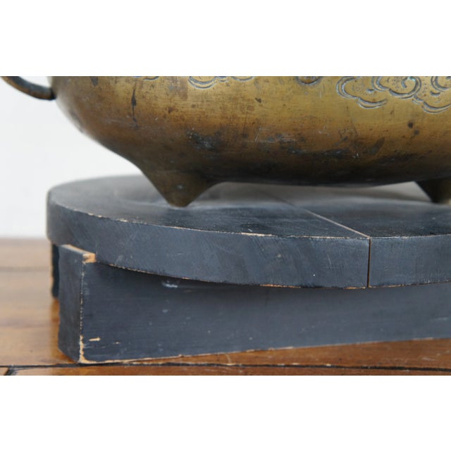 Antique Chinese Bronze Phoenix Dragon Tropod Censer Bowl Incense Burner For Sale - Image 10 of 12