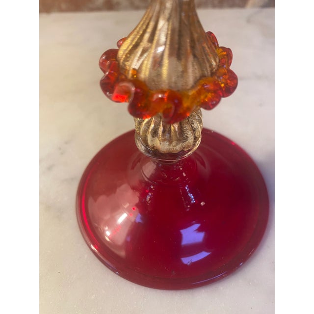 Mid-Century Modern 1970s Italian Handcrafted Chalice in Blown Murano Glass For Sale - Image 3 of 6