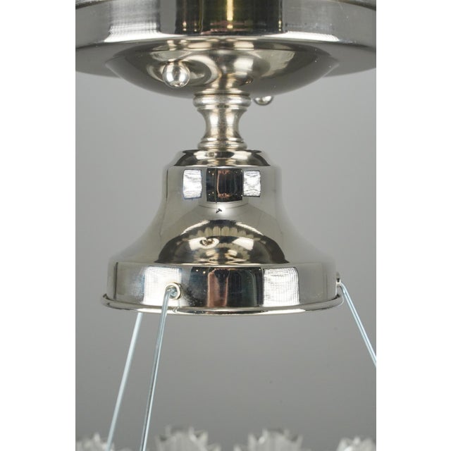 Mid 20th Century Art Deco Starburst Glass Chrome Semi Flush Mount Light For Sale - Image 9 of 10