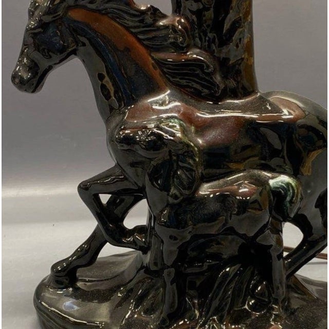 1950s Mid-Century Modern Phil Mar Porcelain Mare & Colt Horse Table Lamp - a Pair For Sale - Image 4 of 14