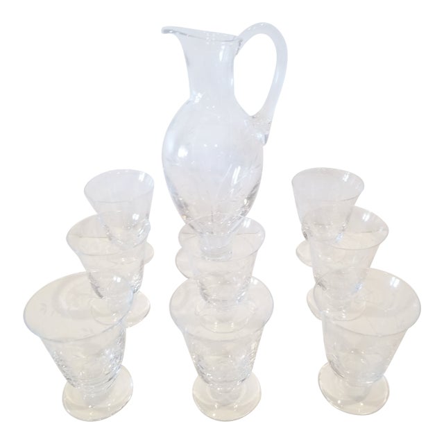 William Yeoward Crystal Glasses and Pitcher For Sale