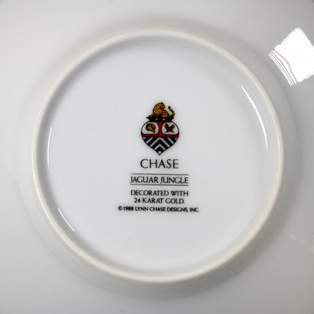 1980s Lynn Chase Jaguar Jungle Flat Cup and Saucer For Sale In Cincinnati - Image 6 of 9