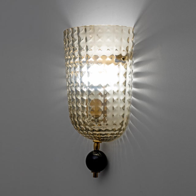 Metal Modern Twisted Smoked Murano Glass Sconces in the style of Barovier & Toso, 2000, Set of 2 For Sale - Image 7 of 10