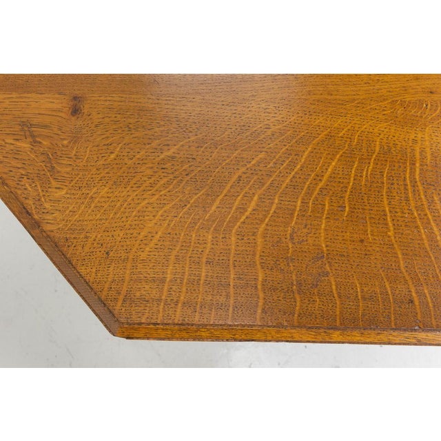 French Oak Square Pedestal Dining Table, 1940 For Sale - Image 9 of 14