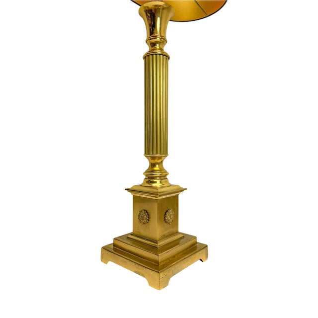 1960s Vintage French Architectural Brass Table Lamp, 1960s For Sale - Image 5 of 8