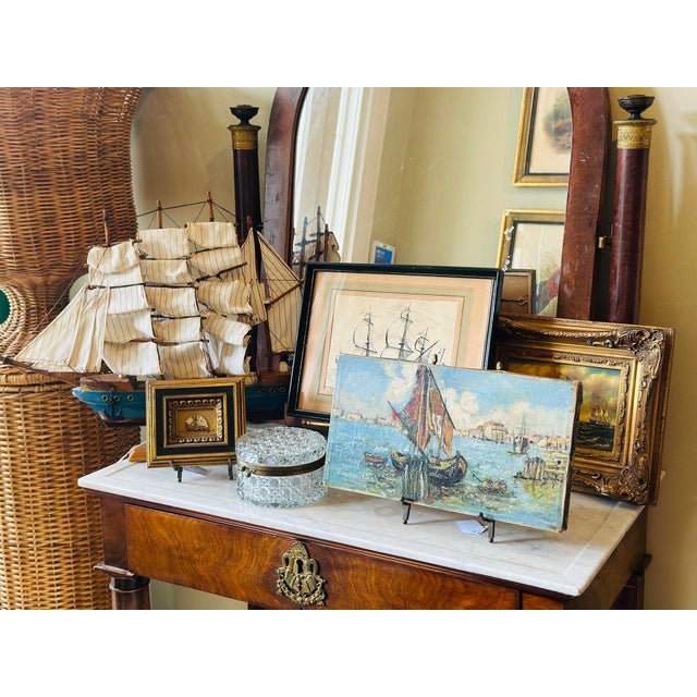 Black Vintage Framed Nautical Print For Sale - Image 8 of 9