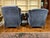 Late 19th Century Stunning Blue Velvet Empire Revival Accent Chairs (Pair) For Sale - Image 13 of 18