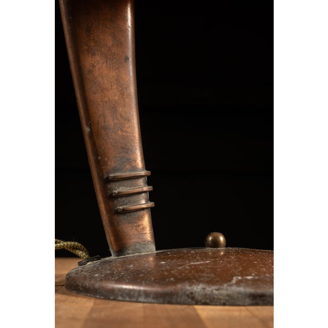 1940s Art Deco Faries Manufacturing Co. Brass “Cobra” Desk Lamp For Sale In Chicago - Image 6 of 8