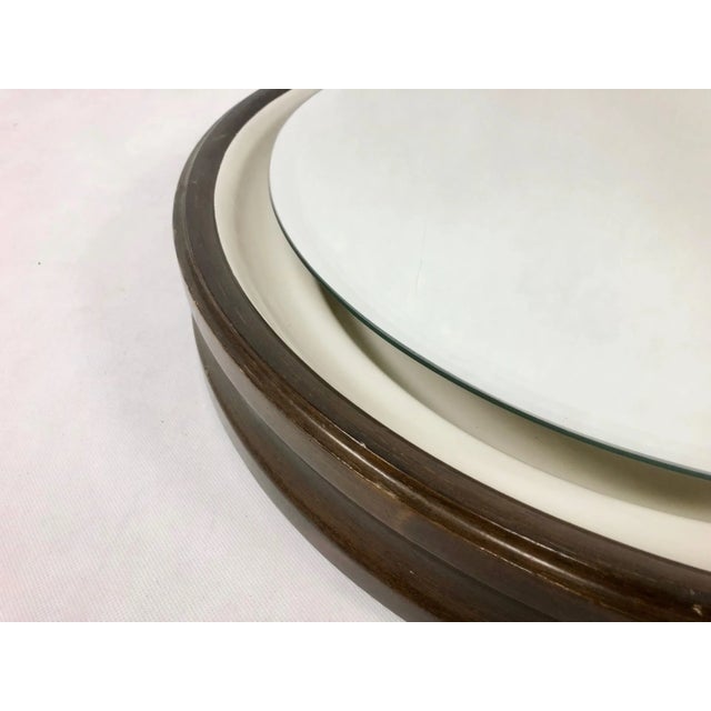 Illuminated Round Wall Mirror in Ceramic from Müller, 1970s For Sale - Image 4 of 8