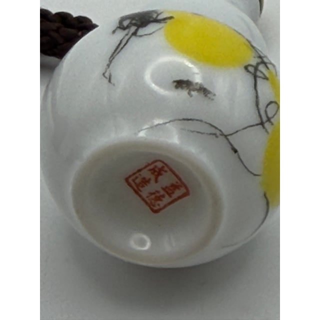 Small Painted Porcelain Tube Shape Snuff Bottle For Sale - Image 9 of 10