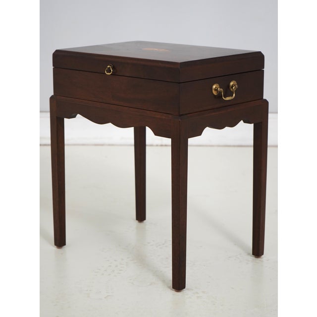 Age: Approx: 20 Years Old Details: Mahogany High Quality Construction Solid Brass Hardware Conch Shell Inlaid Top Un-...