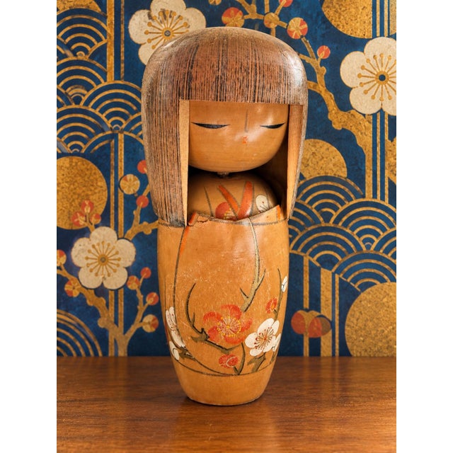 Japanese Vintage Kojo Tanaka Japanese Wooden Kokeshi Doll For Sale - Image 3 of 11