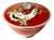 Red Covered Porcelain Candy Dish With Handpainted Dragon Decoration by Wallenberg Germany For Sale