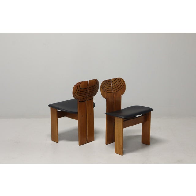 1970s Vintage ​Africa Dining Chairs by Afra & Tobia Scarpa for Maxalto, 1975, Set of 8 For Sale - Image 5 of 16