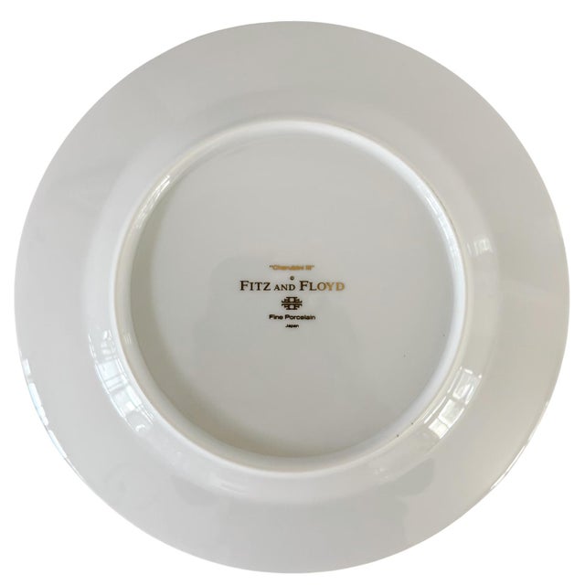 1990s Rare Complete Set of Fitz and Floyd "Cherubini" Gold Gilt & Sanguine Plates - Set of 12 For Sale In San Diego - Image 6 of 6