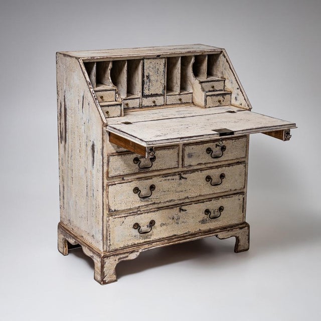 Georgian Hand-Painted and Patinated Slant-Front Secretaire, 1800 For Sale - Image 5 of 9