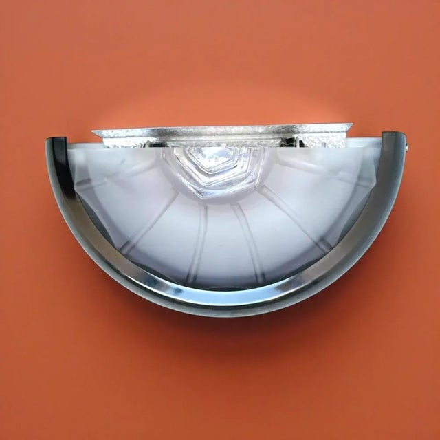 Art Deco Style Frosted Glass Wall Sconce, 1990s For Sale - Image 10 of 10