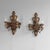 Pair of decorative wooden two branch wall lights in original paint / gilded finish. Circa 1950. Up to 250V (Europe/UK...