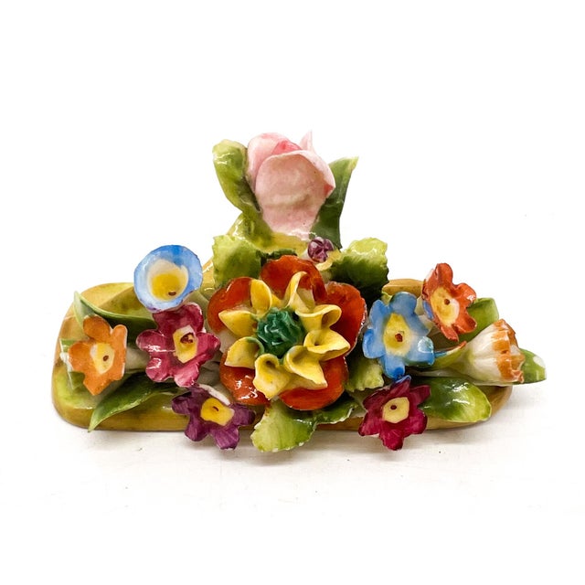 Pink Antique European Dresden Hand-Decorated Floral Porcelain Place Card Holders, Set of 7 – Flower, Romantic / Victorian Revival For Sale - Image 8 of 18