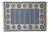 Mid-Century Swedish Kilim in Blue and Cream, 1960 For Sale