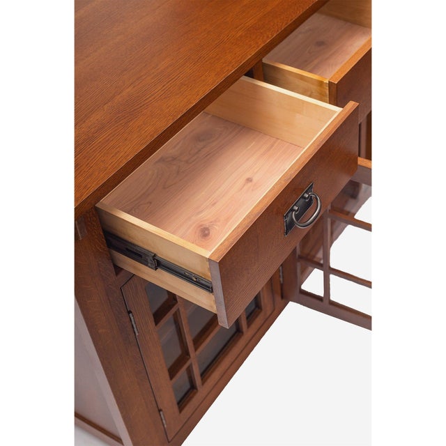 Mission (Micheal's Cherry) Craftsman Mission Solid Oak Sideboard - 65" For Sale - Image 3 of 8