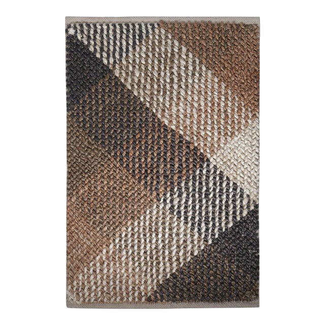 Rug & Kilim Graphic Plaid Beige/Brown Jute Rug, 8' x 10' For Sale