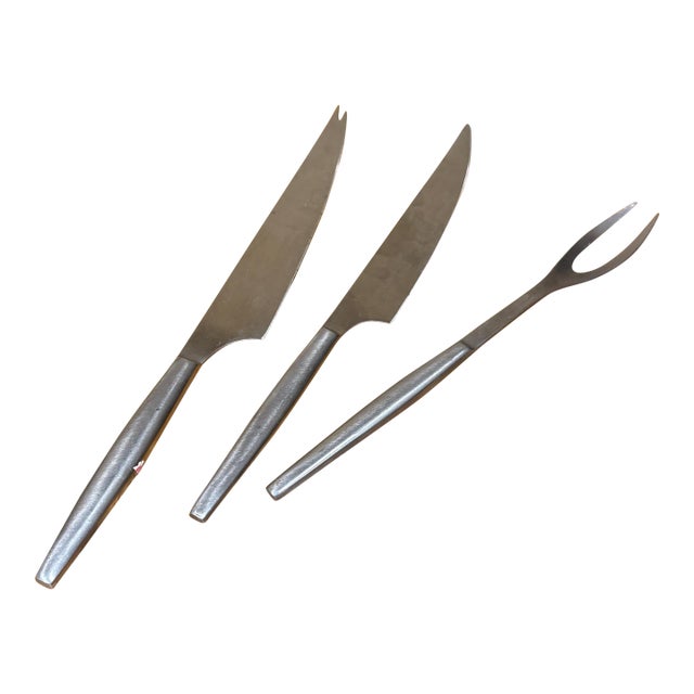 Kalmar Designs Stainless Steel Cutlery Knife Fork, Italy - Set of 3 For Sale