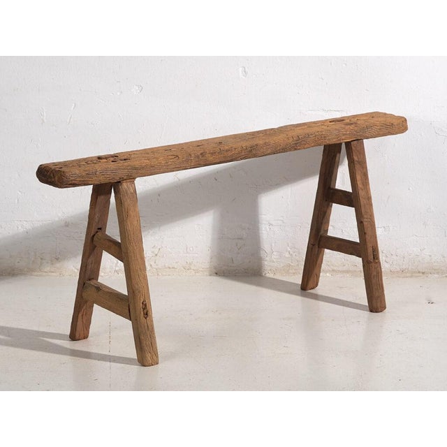 Antique Chinese Wooden Bench For Sale - Image 9 of 9