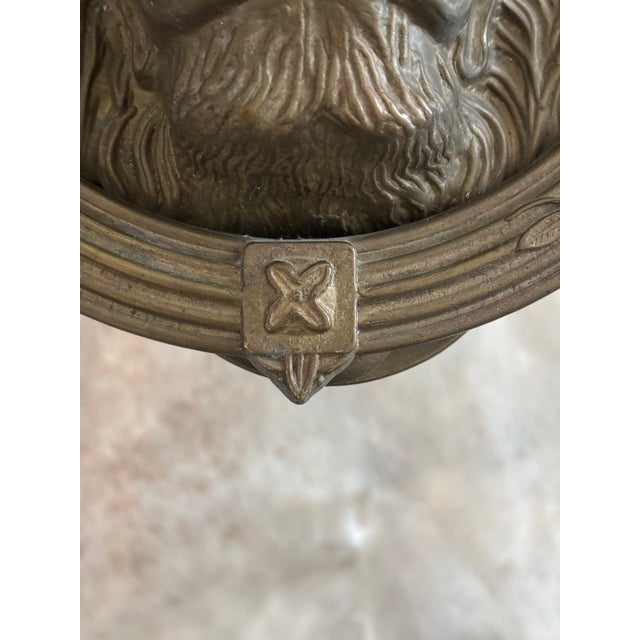 Antique Parisian Style Round Lion's Mask Door Knocker / Lion's Head Door Knocker For Sale In Little Rock - Image 6 of 12