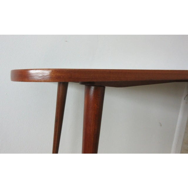 Wood 1990s Custom Space Age Coffee Serving Table Mahogany Inlaid Mid Century Danish Dark Sputnik For Sale - Image 7 of 11