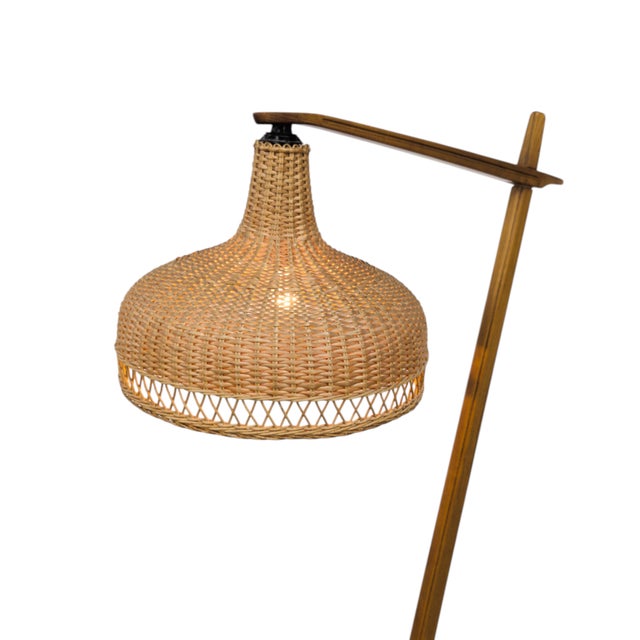 Mid-Century Wooden Floor Lamp by Krásná Jizba, 1950s For Sale - Image 10 of 13