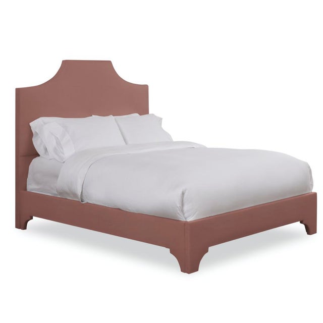 Modern Kit Full/Double Headboard, Blush Velvet For Sale - Image 3 of 5